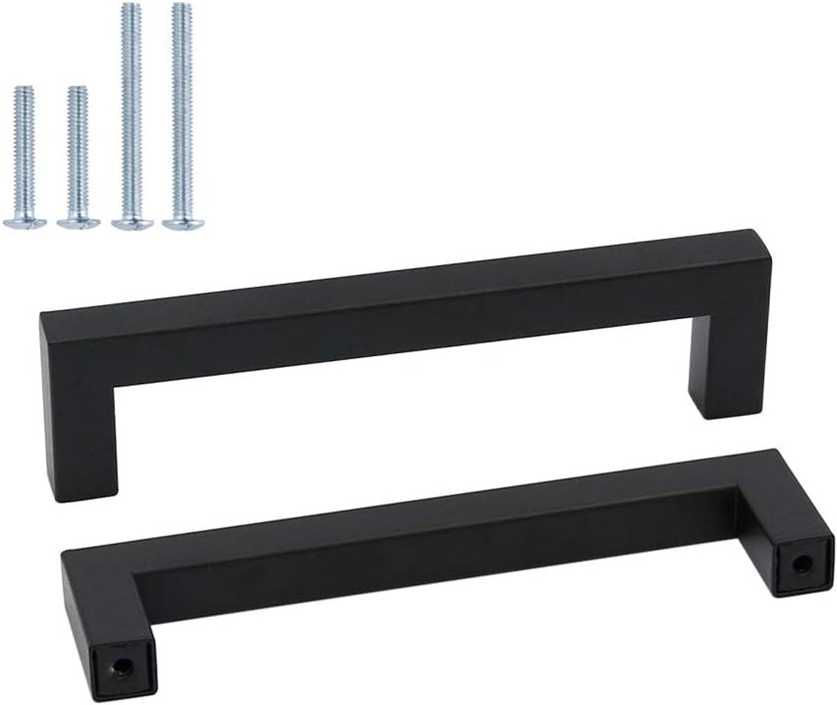 Zwarte Meubelgreep - Keukengrepen - 15 Stuks - Roestvrij Staal