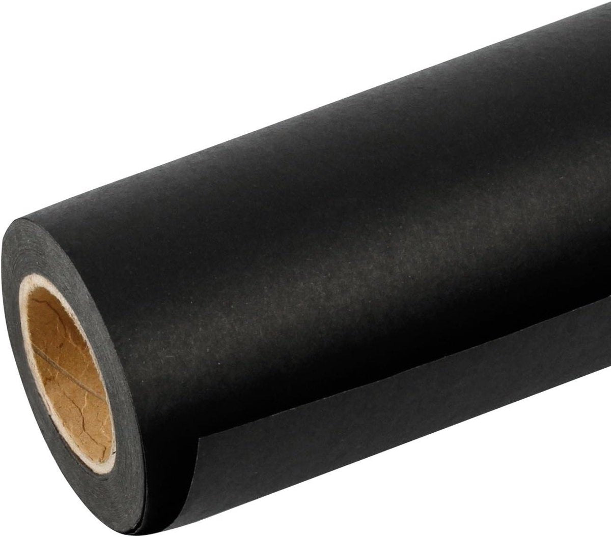 Zwarte rol kraftpapier - 61 cm x 30 m, gerecycled - ideaal voor handwerk, kunst, geschenkverpakking