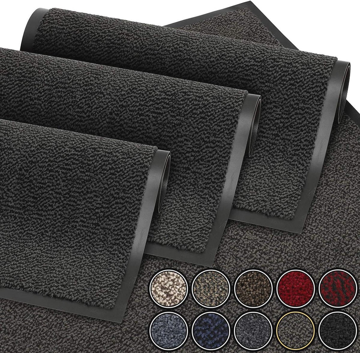 Zwarte Antislip Deurmat 60x90 cm | Waterdichte en Wasbare Vuilvanger voor Binnen en Buiten | Ideaal