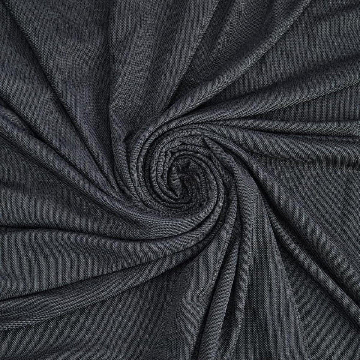 Zwarte Power Mesh stof 1.7 x 1m - Elastische mesh stof met 4-way stretch voor kleding - Polyester -