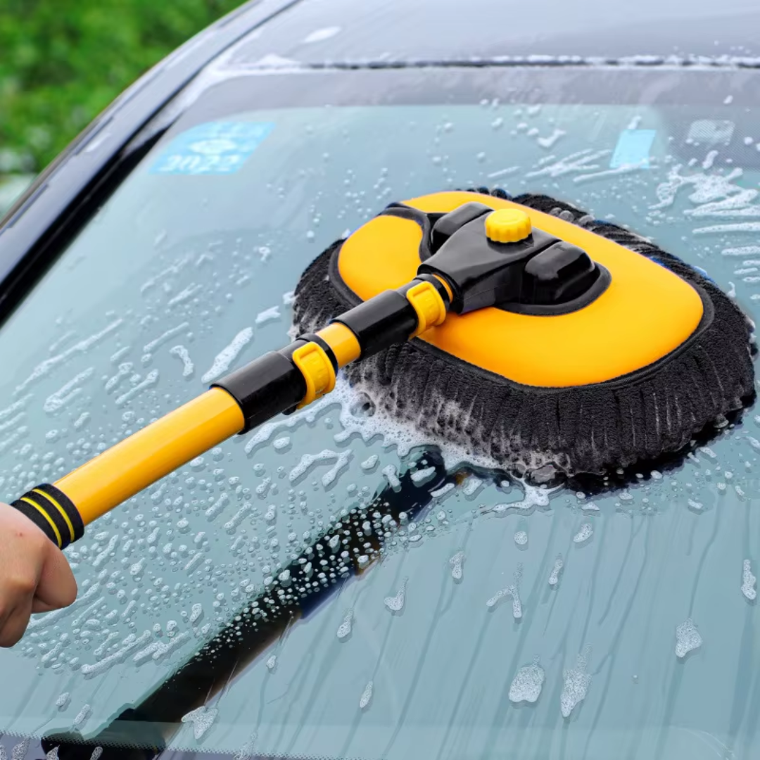 Autowasborstel – Anti-Kras Microvezel – Telescoopsteel – Geel