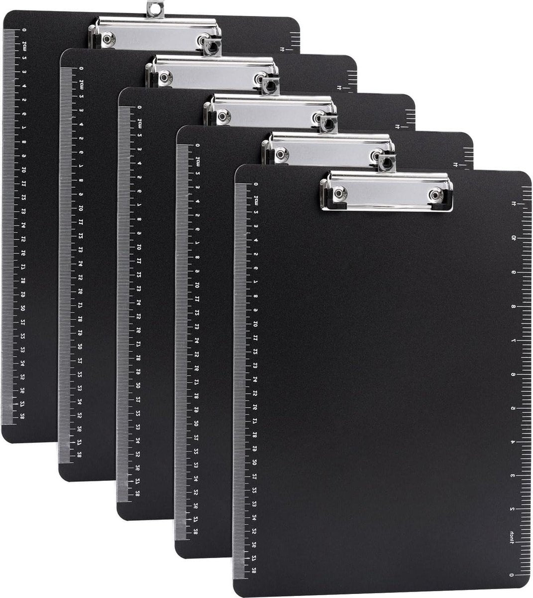 Zwarte A4 PVC klemborden 5 stuks met klemmen