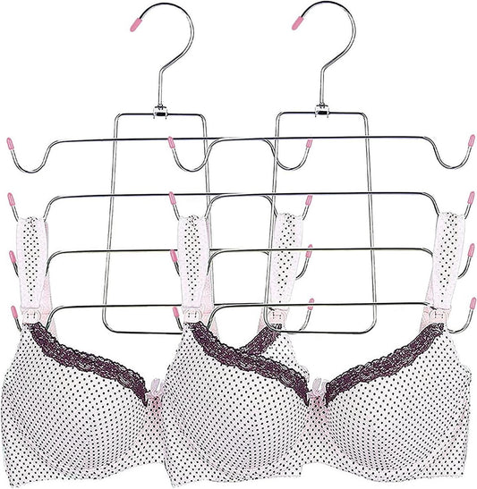 - 2 Stukken Meerlaagse Kleerhangers | Ruimtebesparend & Opvouwbaar | Voor Tanktops, Cami's, BH's, Zw