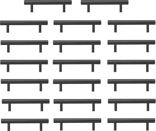 Zwarte Keuken Grepen 128mm Roestvrij Staal Spuitverf Zwart - Set van 20 Stuks