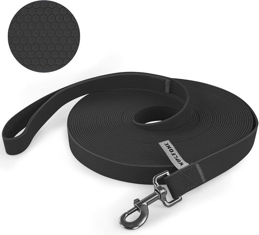 Zwarte Waterdichte Lange Hondenlijn met Antislip Handvat - Heavy Duty Training Hondenlijn voor Buite