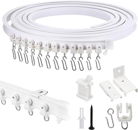 - 5 meter Gordijnrail voor Plafondmontage - Flexibele Gordijnrail- Gordijnglijder voor Caravan Douch