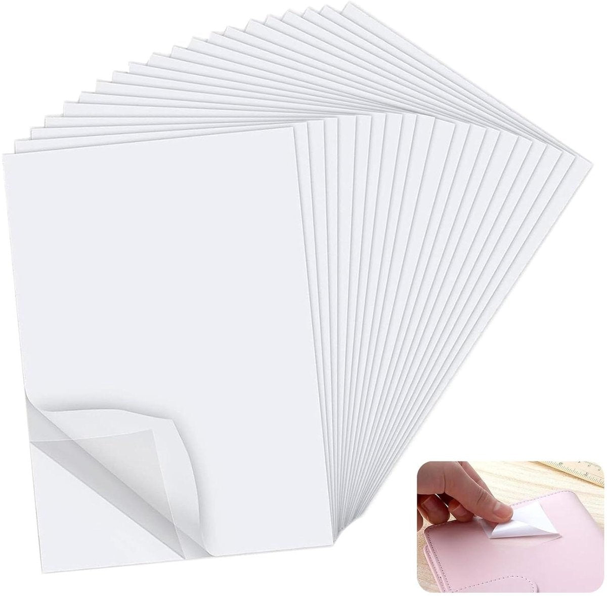 "20 stuks Dubbelzijdig plakfolie om op te strijken A4-formaat wit - permanent plakfolie voor stof"