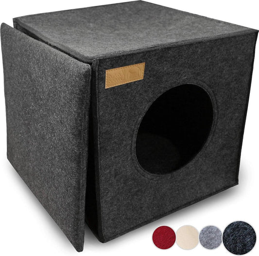 "Kattenbed Kattengrot voor op de plank I Knus & Knuffelig I Vier kleuren beschikbaar (Donkergrijs)" 