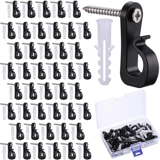 Zwarte schroefhaken plafondhaken hout - Draagkracht 10 kg - Set van 45 stuks