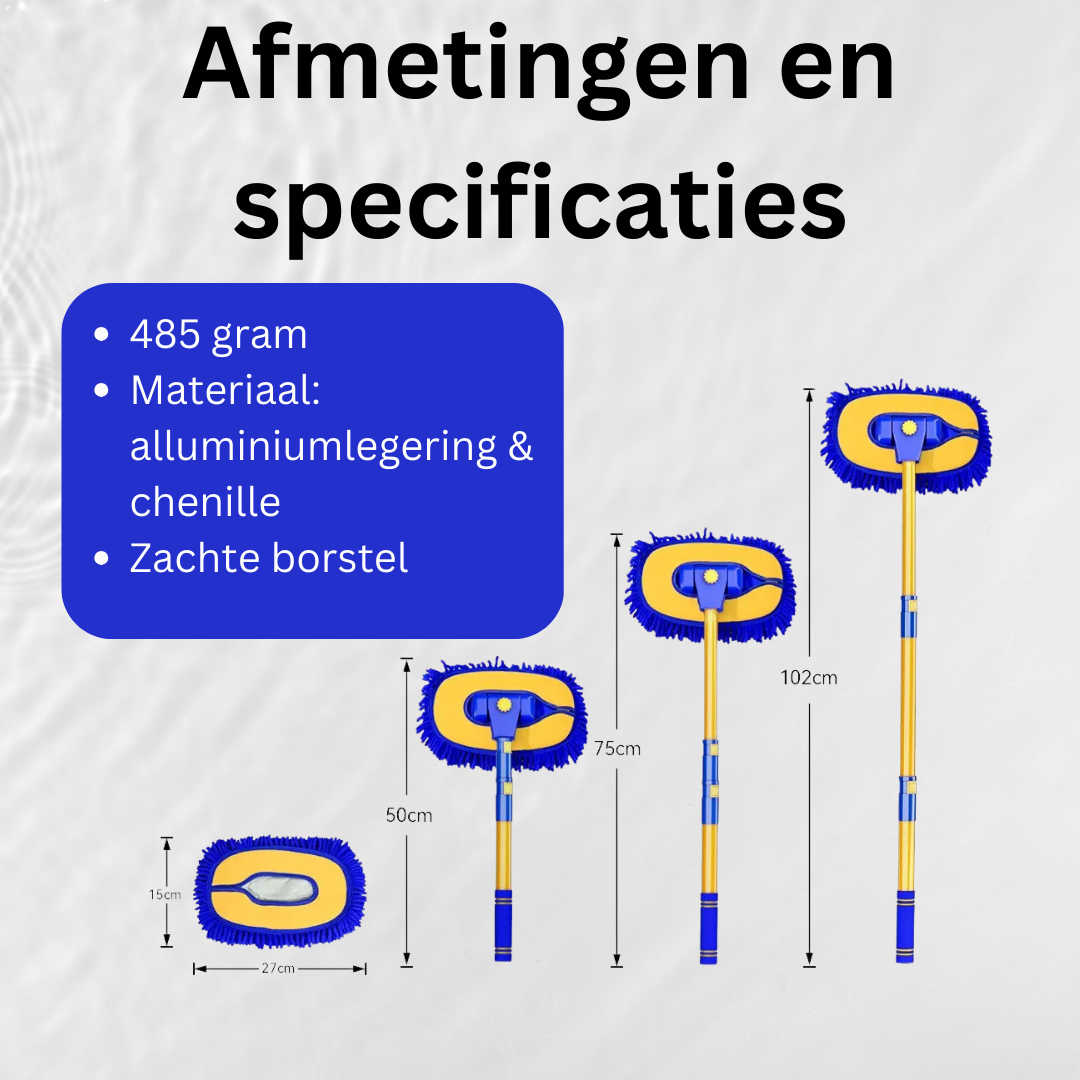 Autowasborstel Blauw-Geel