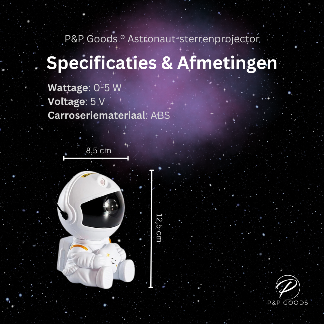 Astronaut Sterren Projector Wit