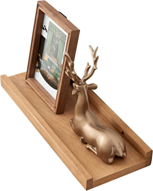 Zwevende Planken 30cm Eiken Massief Foto Wandplanken Wandgemonteerde Display Planken voor Thuis Kant